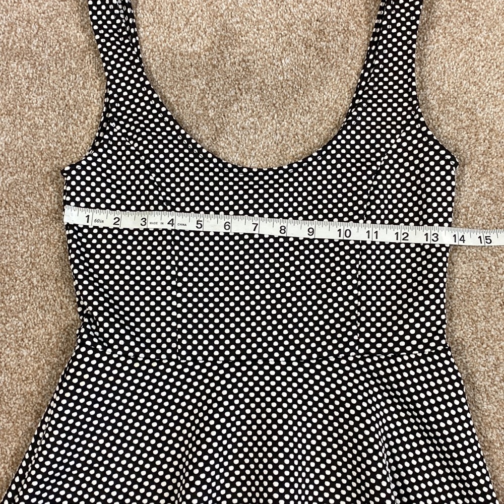 Forever 21 Women's Black/White Polka Dot Skater Dress Size S EUC - Picture 6 of 8